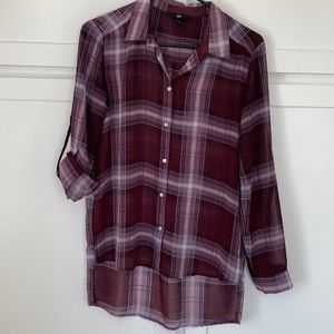 Purple Plaid Button Down